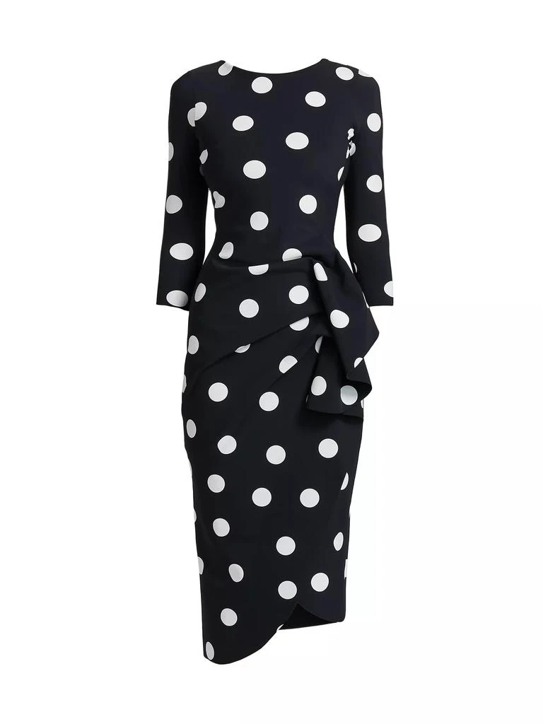 Chiara Boni Wang Polka Dot Draped Sheath Dress 1
