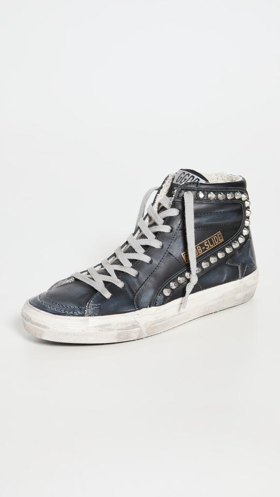 Golden Goose Studded Leather Slide Sneakers