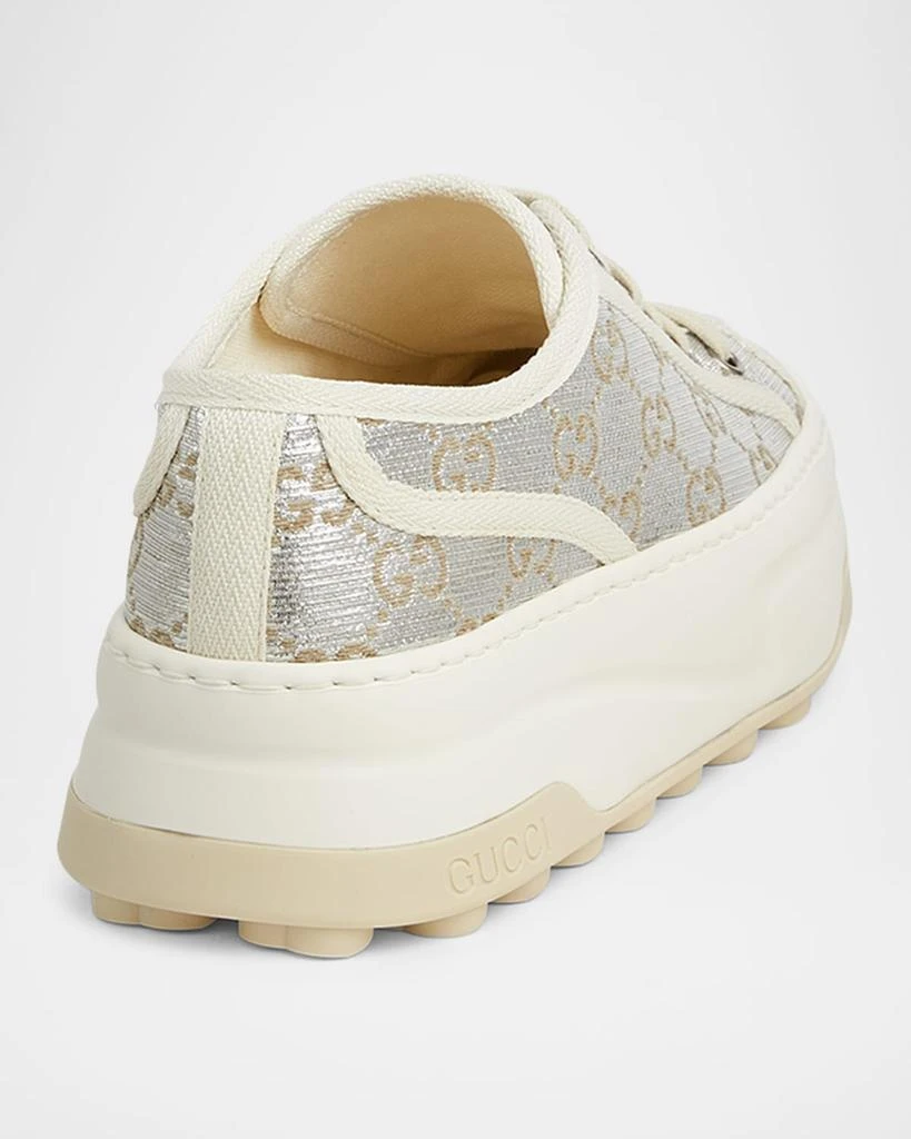Gucci Tennis Treck GG Metallic Flatform Sneakers 3
