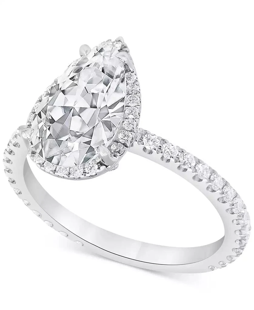Badgley Mischka Certified Lab Grown Diamond Pear-Cut Halo Engagement Ring (2-1/2 ct. t.w.) in 14k Gold 1