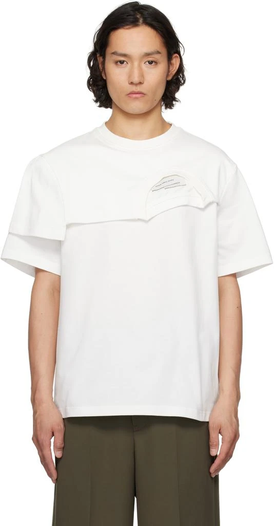 Feng Chen Wang White Double Collar T-shirt 1