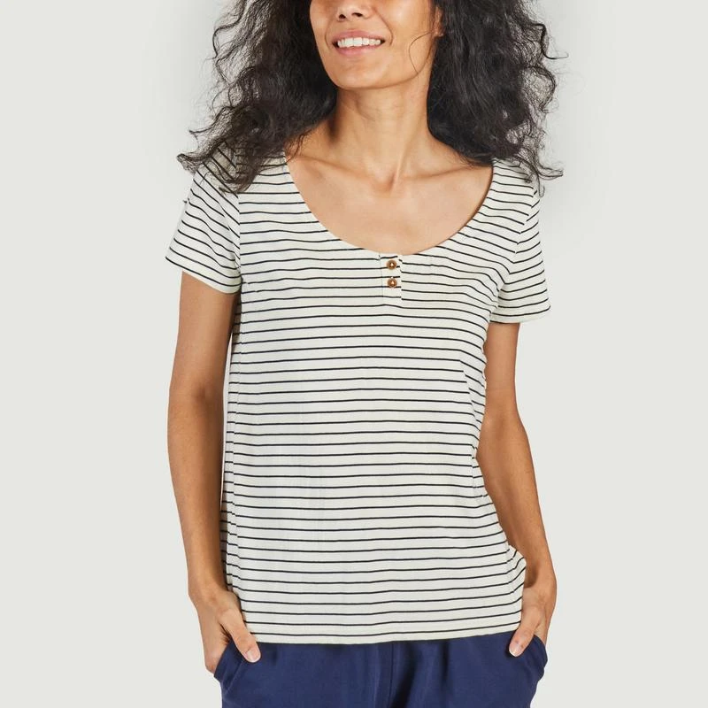 People Tree Striped T-shirt Tianna Navy PEOPLE TREE 1