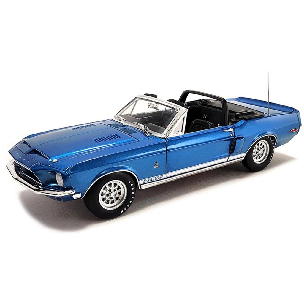 B2B Replicas ACME 1968 Ford Mustang Shelby GT500 Convertible Diecast Car Acapulco Blue 1