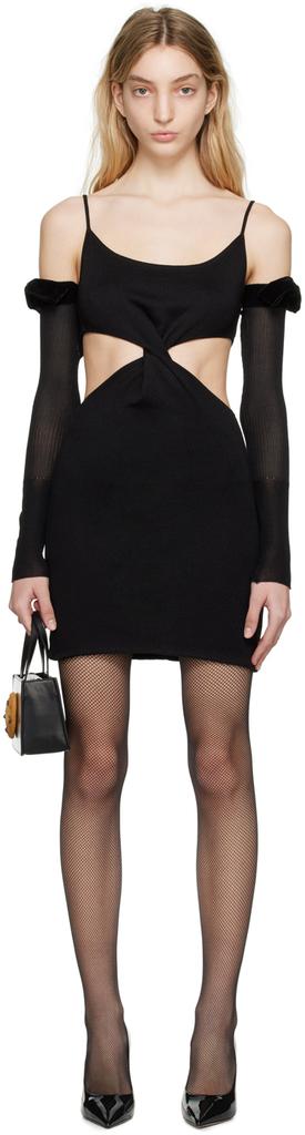 Puppets and Puppets Black Michael Stars Edition Twist Front Minidress