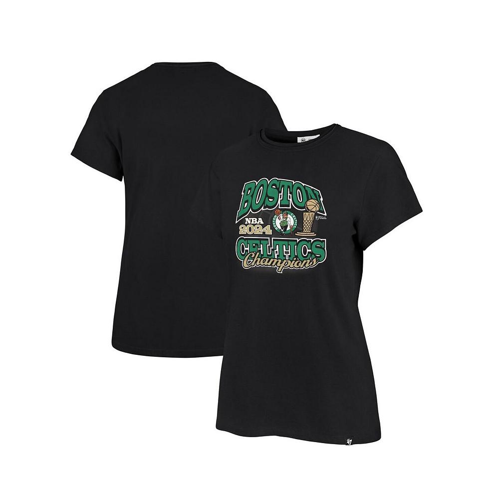 '47 Brand Women's Black Boston Celtics 2024 NBA Finals Champions Plus Size Trophy Franklin T-Shirt