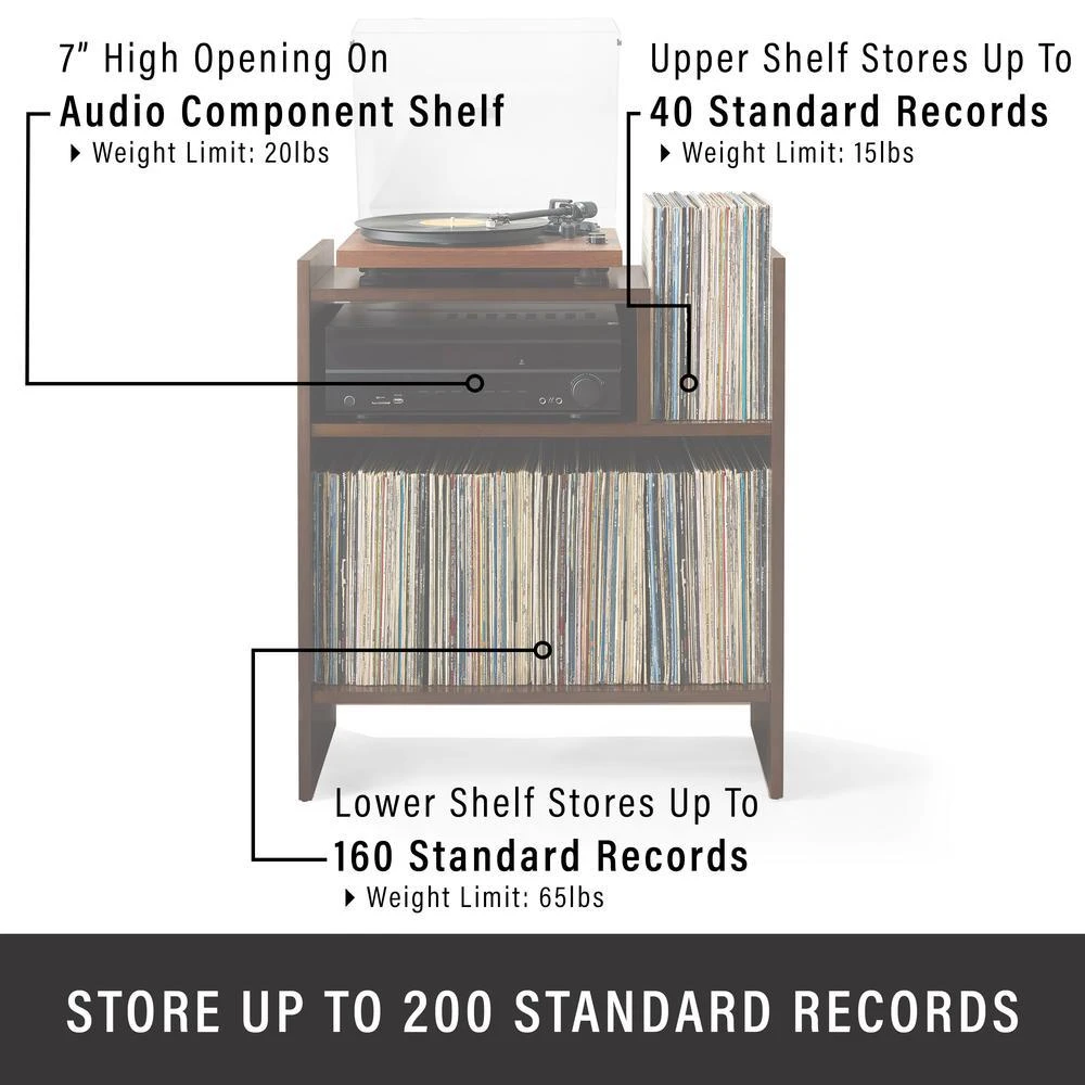 Crosley Portland Turntable Stand In Dark Brown 5
