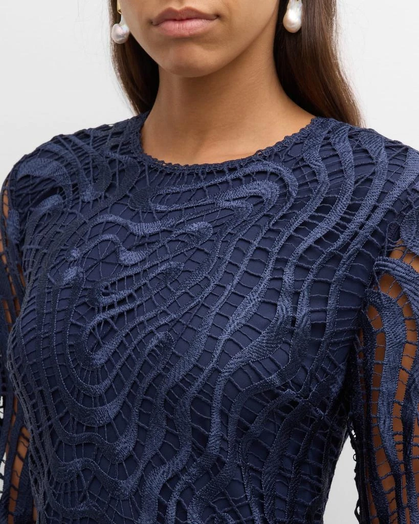SIMKHAI Vanina A-Line Lace Midi Dress 7