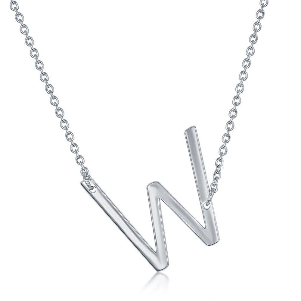 Simona Sterling Silver Sideways Initial Necklace 15
