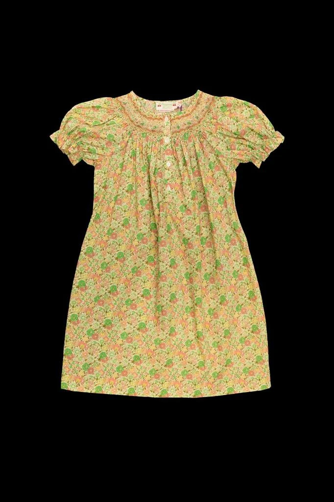 bonpoint gold dress Bonpoint - Duchesse dress smocked and hand-embroidered in Liberty organic cotton fabric - Pink