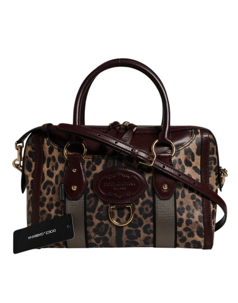 Dolce 
Gabbana Leopard Leather Shoulder Strap Duffle Women
s Bag