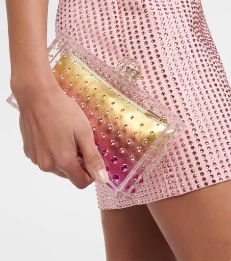 Aquazzura Tequila crystal-embellished clutch 2