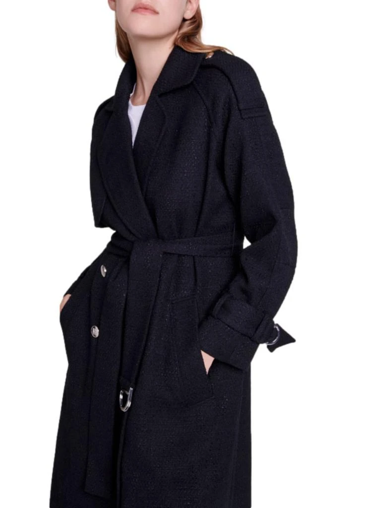 Maje Tweed trench coat 8