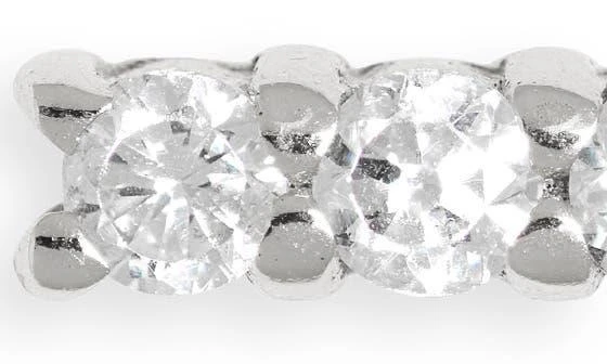 Argento Vivo Sterling Silver Teeny Pavé Bar Stud Earrings 3
