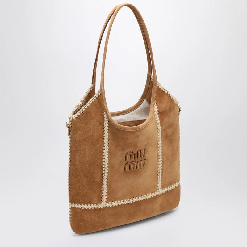 Miu Miu Ivy bag in suede and crochet 3