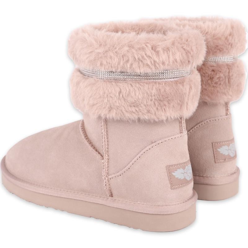 Lelli Kelly Girls light pink faux fur suede boots