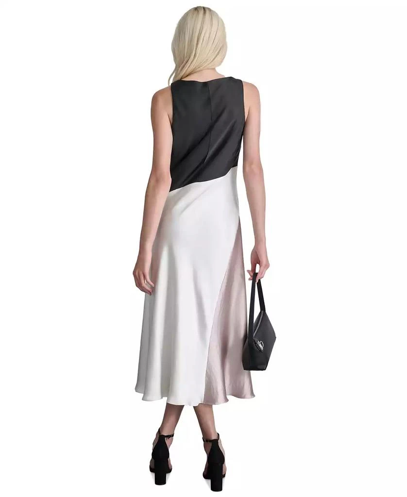 DKNY Women's Satin Colorblocked Slip Dress 2