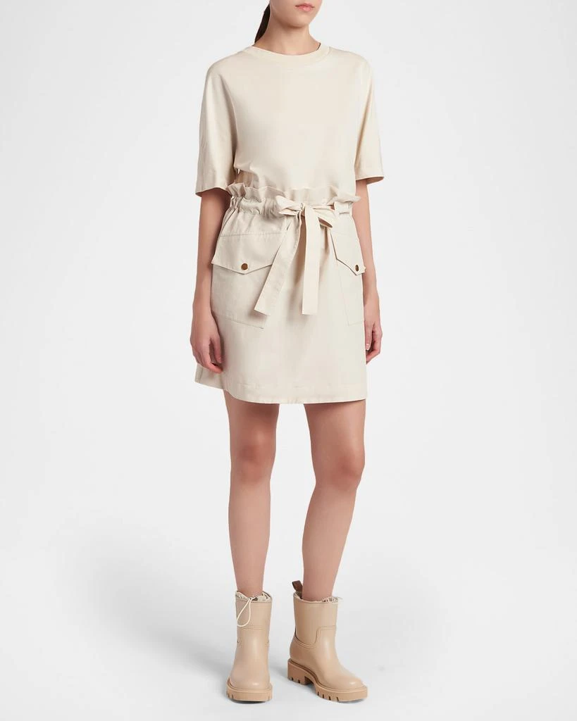 Moncler Short-Sleeve Combo T-Shirt Dress 4