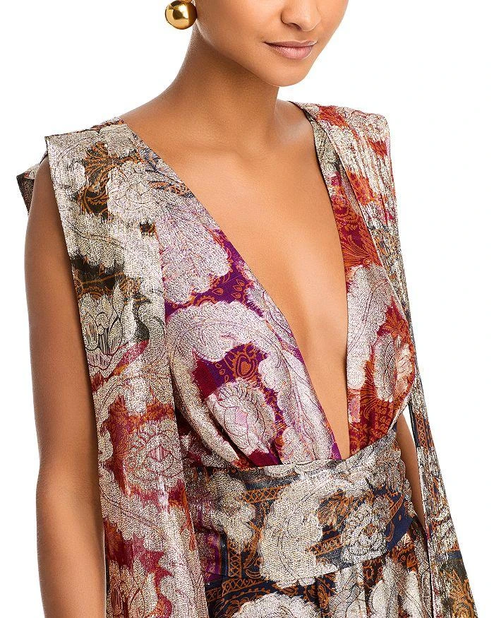 Farm Rio Metallic Plunging Neck Gown 2