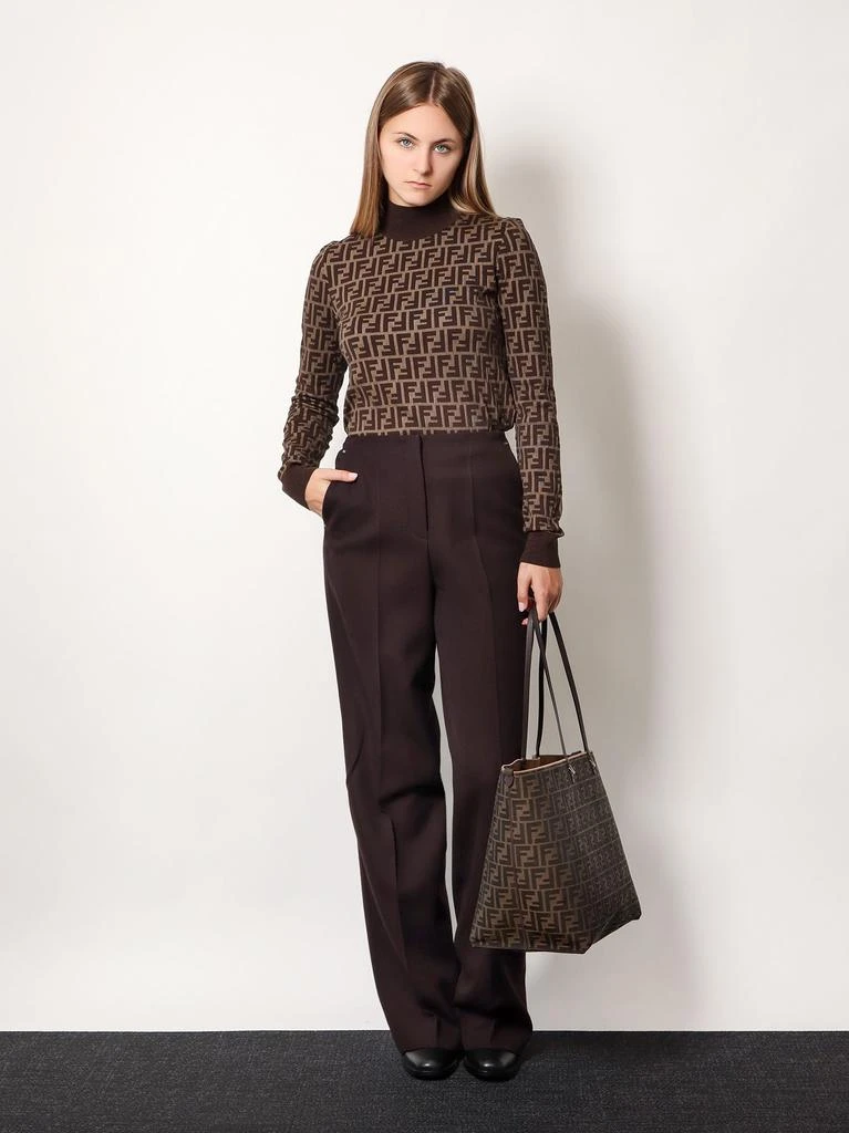 Fendi Virgin wool trousers with metal ff details 2