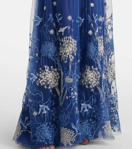Costarellos Floral embroidered gown 5