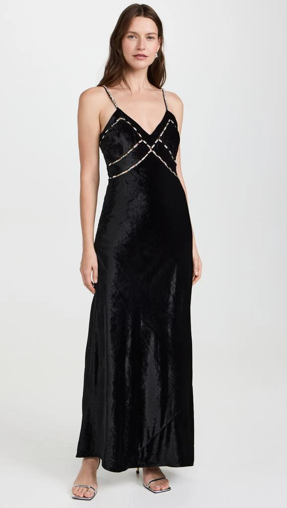 LOVESHACKFANCY Corrino Velvet Dress 1