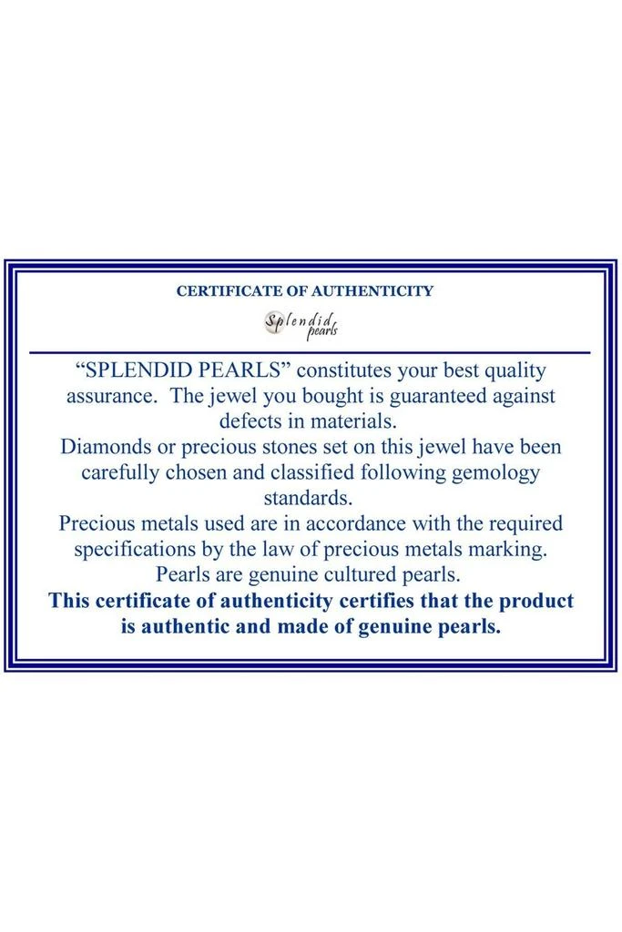 Splendid Pearls Freshwater Pearl & Diamond Stud Earrings - 0.02ct. 2