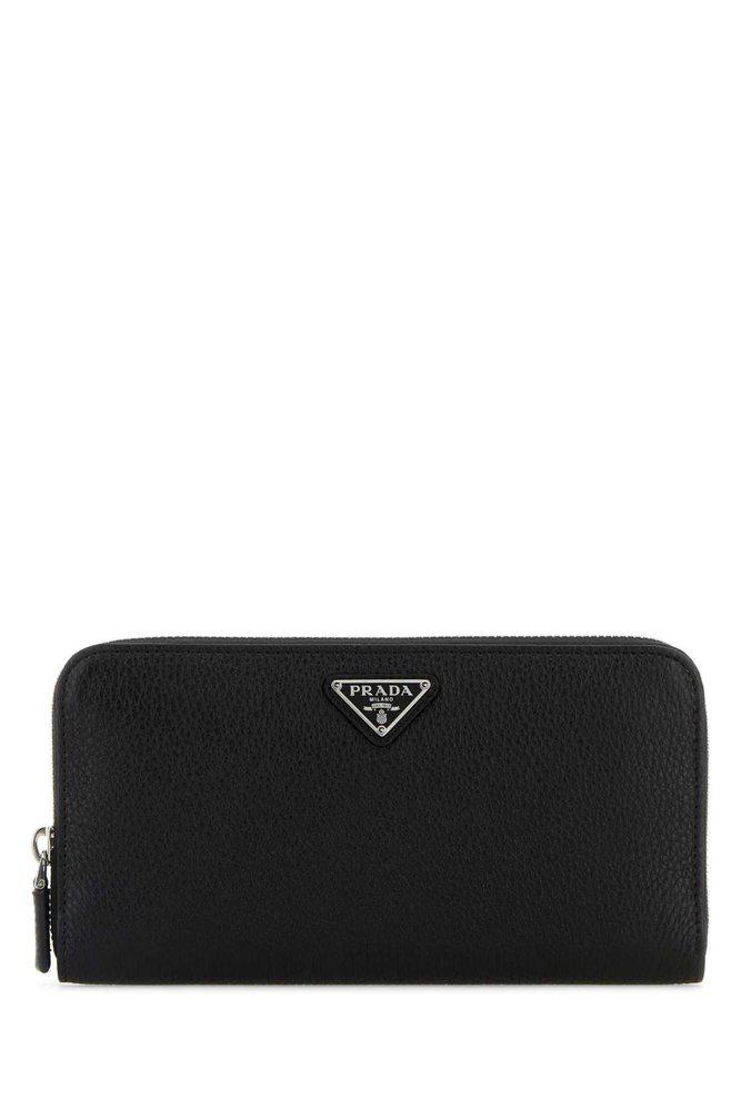 Prada Prada Logo Plaque Zip-Around Wallet