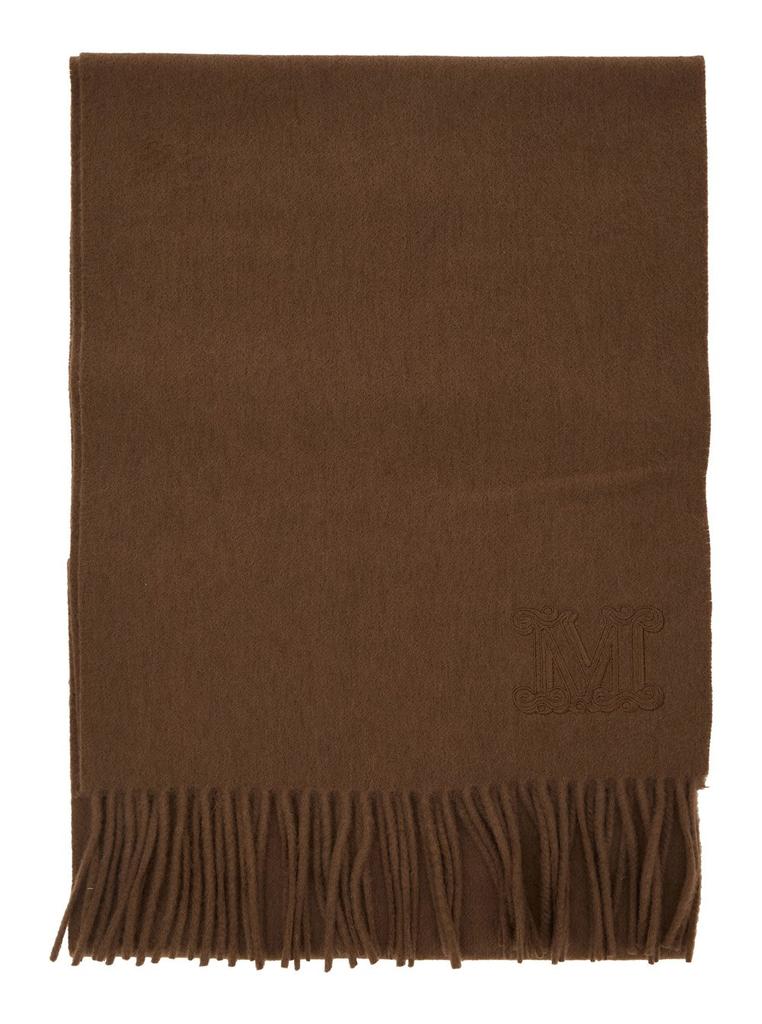 Max Mara Max Mara Logo Embroidered Fringed Scarf