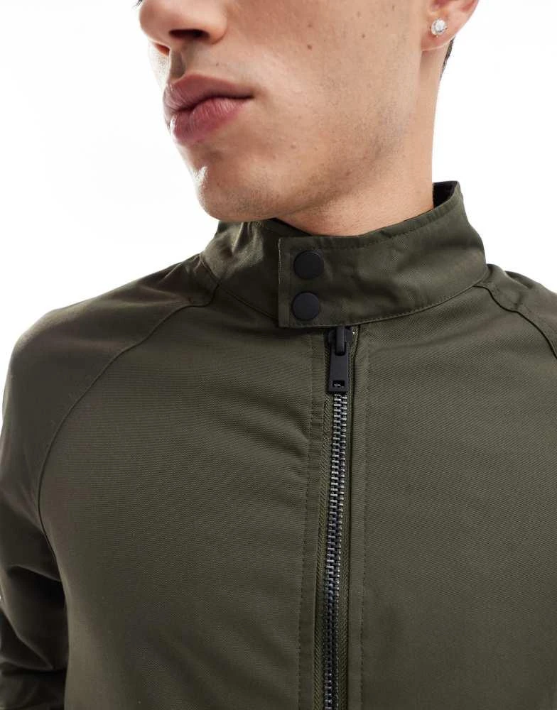 Brave Soul Brave Soul harrington jacket with ribbed cuff and hem in khaki 3