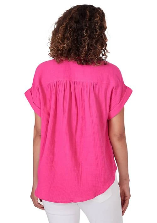 Ruby Rd Rd Womens Cotton Gauze Top With Tie 2