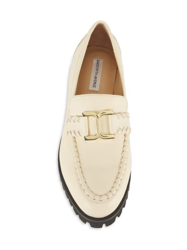 Saks Fifth Avenue Pixie Apron Toe Leather Loafers 5