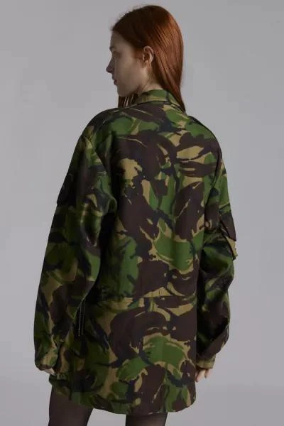 Urban Renewal ReMADE By UO Rhinestone Fringe Camo Jacket 4