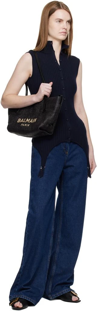 Balmain Black Small Track Tote 4