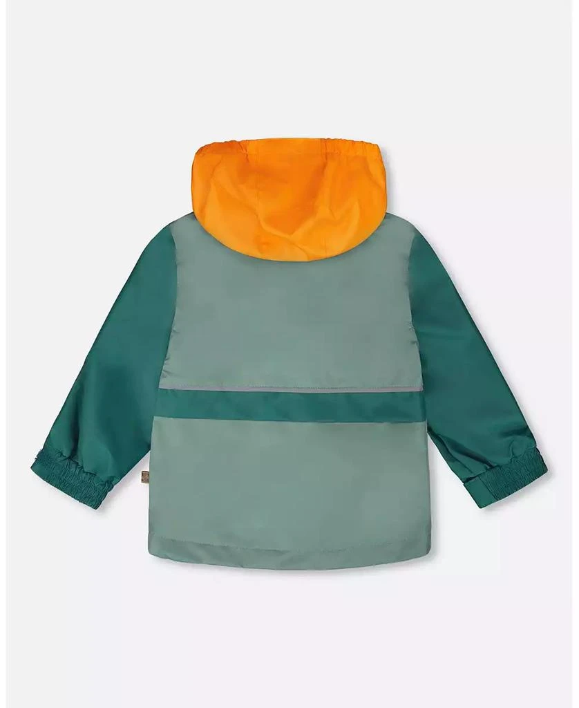 Deux par Deux Big Boys Mid-Season Jacket Dark Green and Orange 4