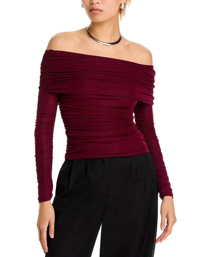 Ronny Kobo Harley Off The Shoulder Ruched Top 1