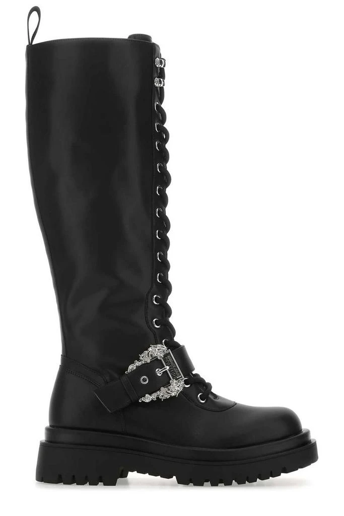 Versace Versace Jeans Couture Baroque-Buckle Knee-High Lace-Up Boots 1