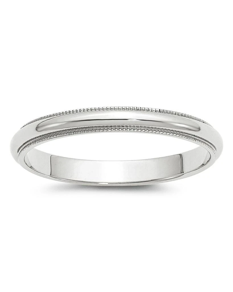 Bloomingdale
s Men
s 3mm Half Round Milgrain Band 14K White Gold 1