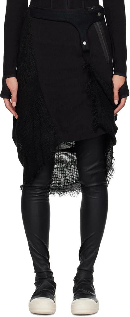 Hyein Seo Black Fringed Midi Skirt 1