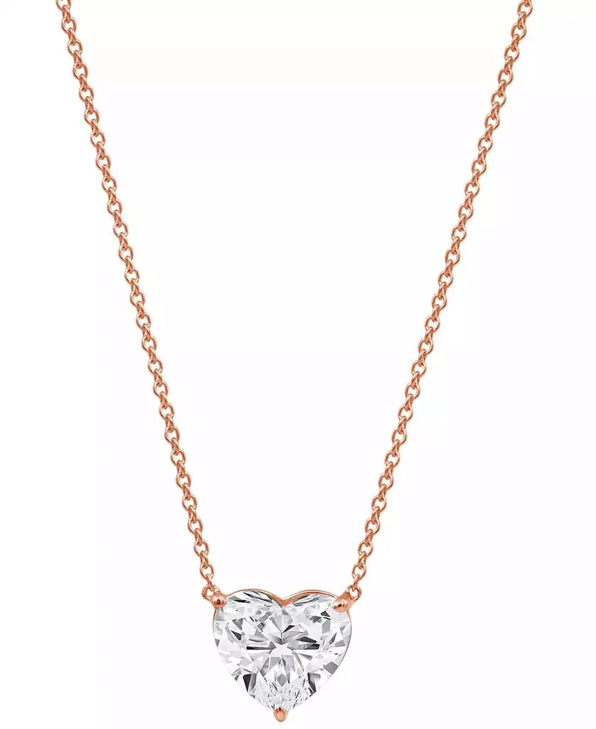 Badgley Mischka Certified Lab Grown Diamond Heart-Cut Solitaire 18" Pendant Necklace (3 ct. t.w.) in 14k Gold 3