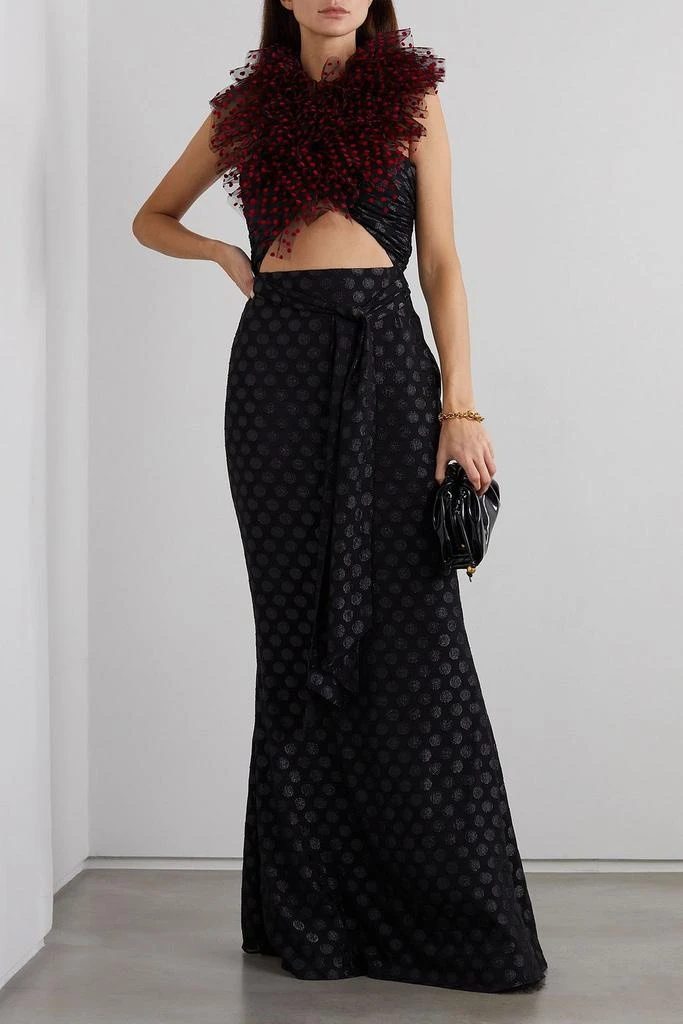 Halpern Cutout embellished georgette halterneck maxi dress 2