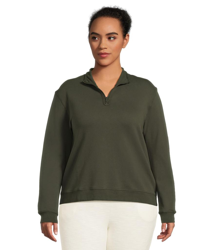 Shop Long Sleeve Half-zip Funnel Neck Sweatshirt on Sale at
