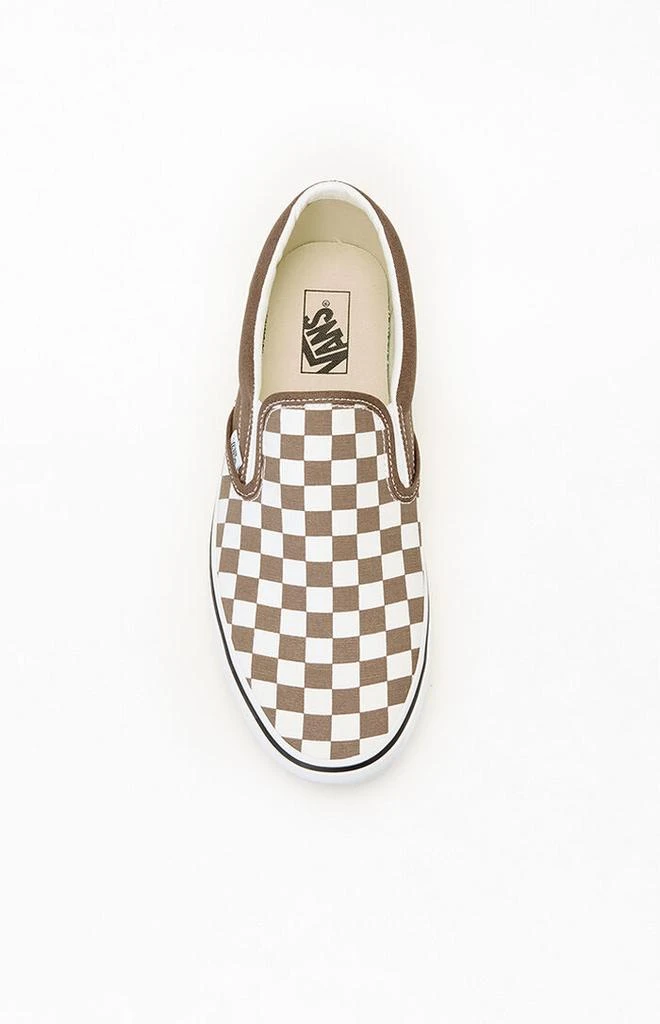 Vans Khaki Checkerboard Slip-On Shoes 5