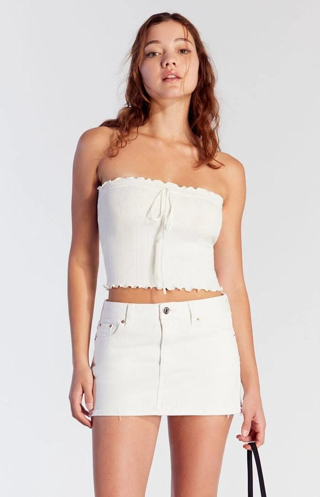 PacSun White Low Rise Denim Mini Skirt 1