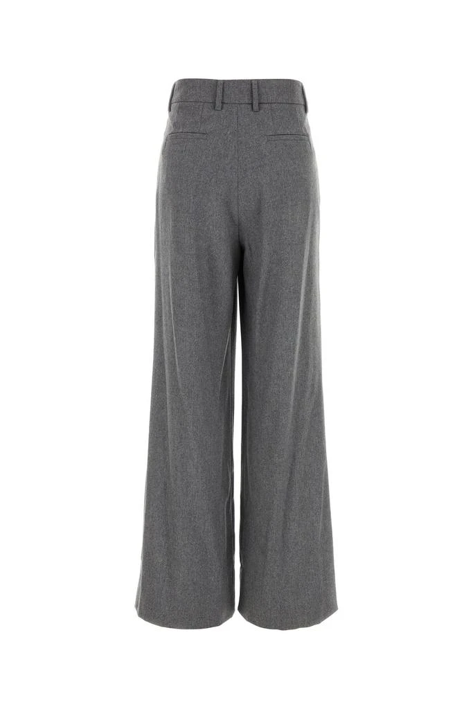 Pt Torino Melange grey stretch wool blend wide-leg pant 1