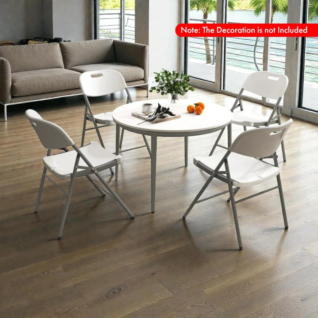 Hivvago Four-Piece Folding Chair Set Featuring Durable Metal Frame and Easy-Grip Handle 2