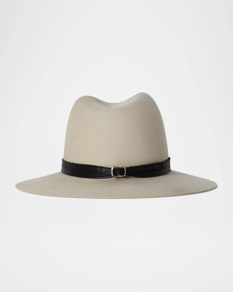 Janessa Leone Corinne Belted Wool Fedora Hat 2