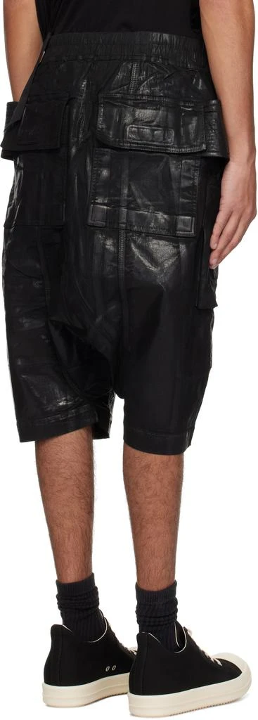Rick Owens Black Hollywood Creatch Cargo Pods Denim Shorts 3
