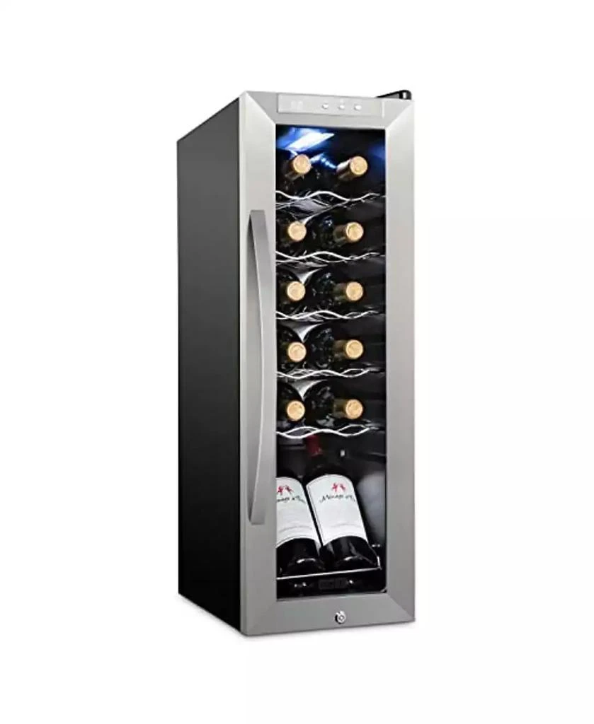 Schmecke Freestanding Wine Refrigerator, 12 Bottle Wine Cooler