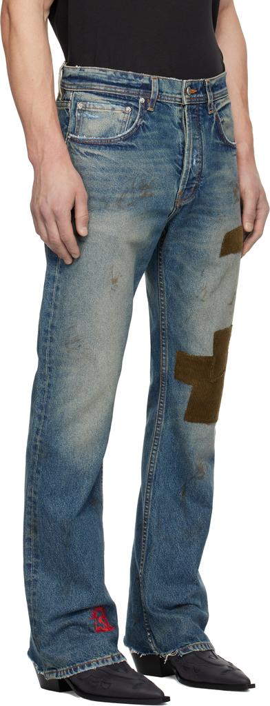 Enfants Riches Deprimes Blue Patchwork Flare Jeans