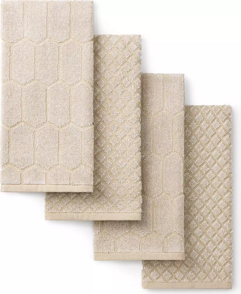 Martha Stewart Honeycomb Chambray Textured Cotton Kitchen Towel Set, 16" x 28"